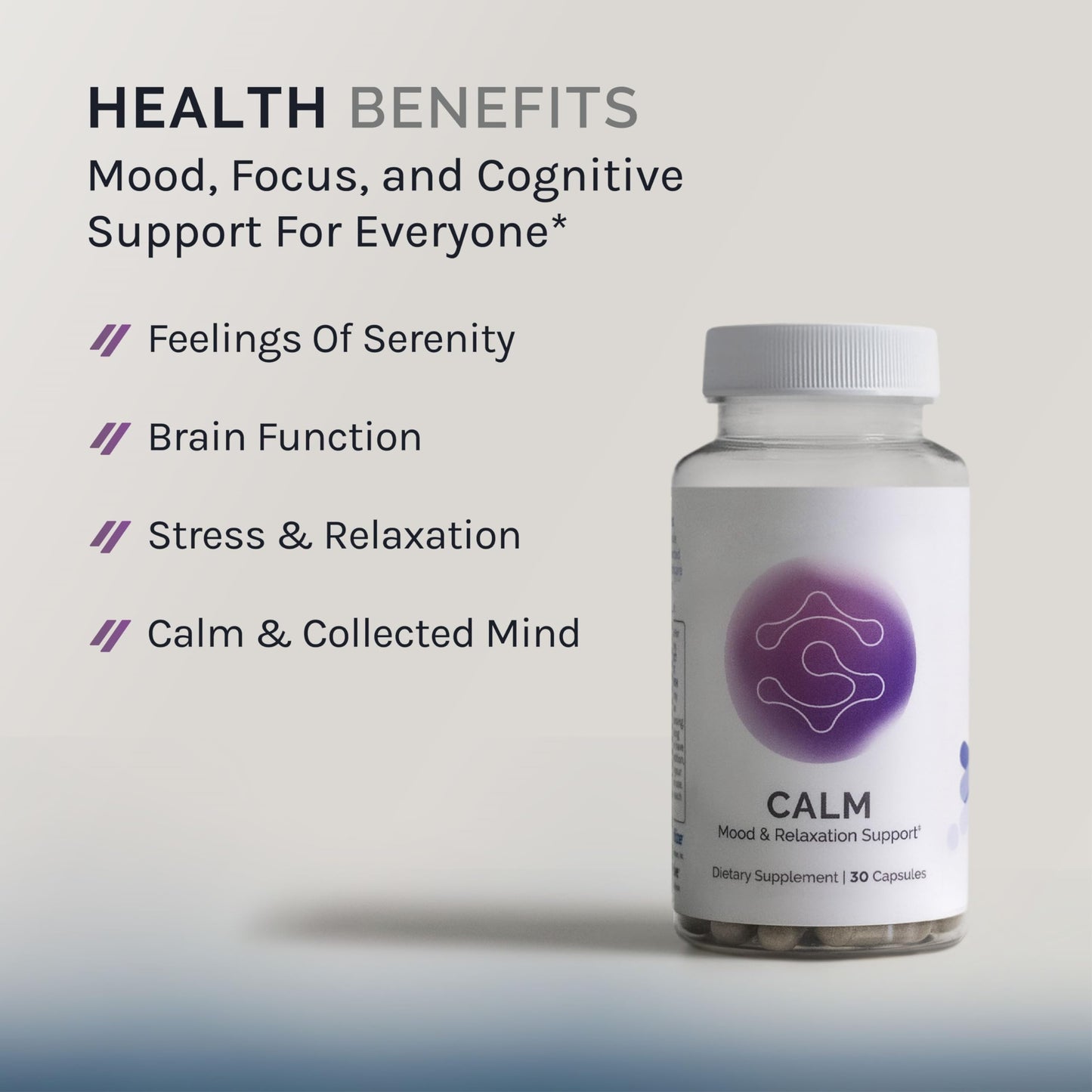 InfiniWell Calm - Mood & Cognitive Support Supplement for Adults with L-Theanine, Bacopa monnieri & DHH-B, 30 Capsules