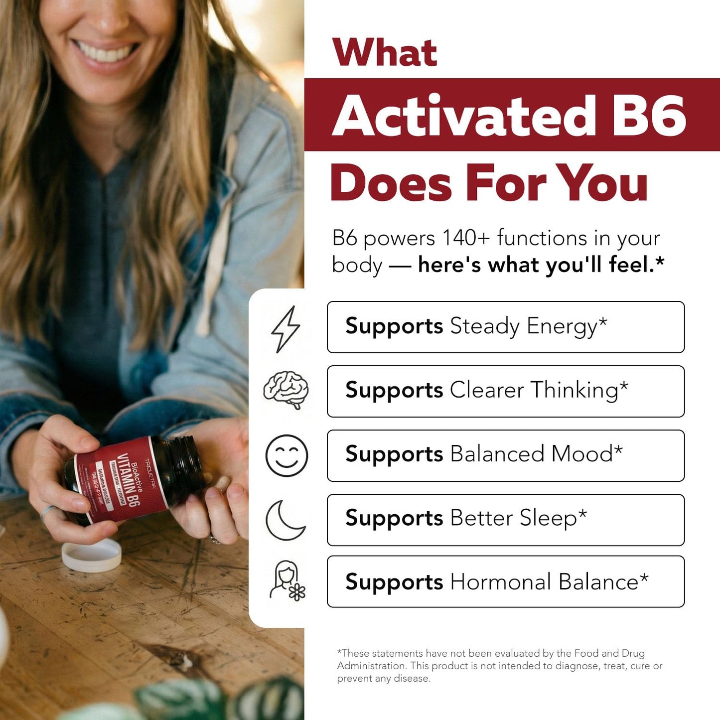 Triquetra Health BioActive Vitamin B6 100mg Capsules, P-5-P Form, Enhanced Absorption with Riboflavin & Magnesium, Non-GMO, 60 Count