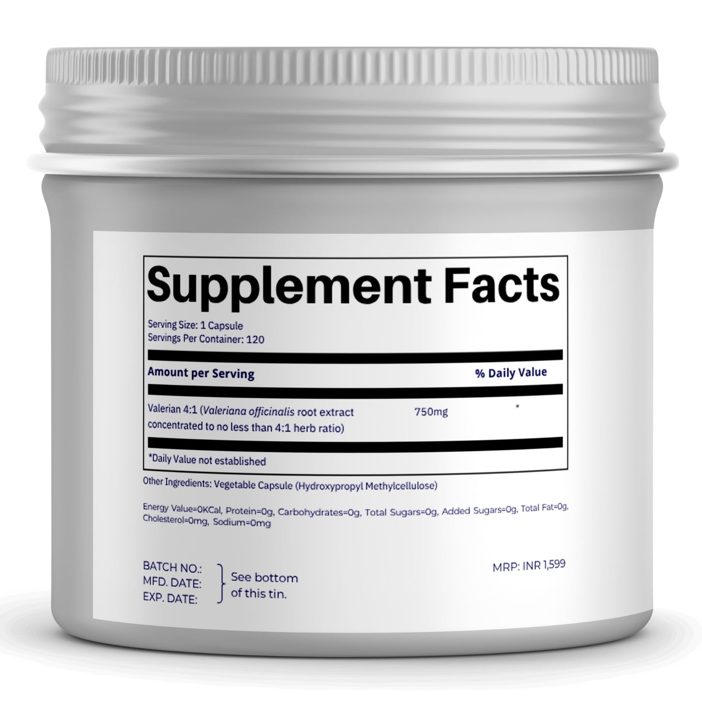 FOLIUS LABS Valerian Root 4:1 Extract Capsules 750mg, 120 Capsules