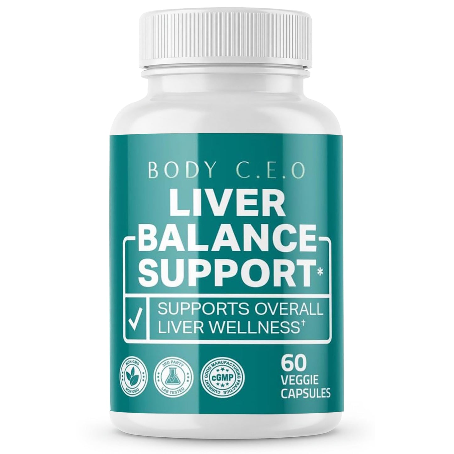 BODY C.E.O. EXECUTIVE OF SUPPLEMENTS Liver Health Support with Milk Thistle, Turmeric & Artichoke Extract Capsules, 60 Capsules
