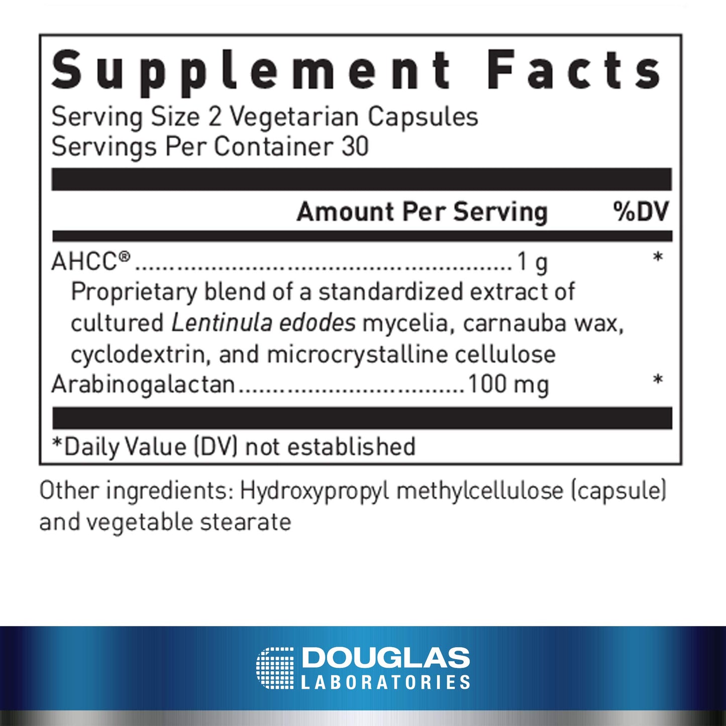 Douglas Laboratories AHCC® Plus Mushroom Extract Formula with Arabinogalactin for Immune Support Capsules, 60 Count