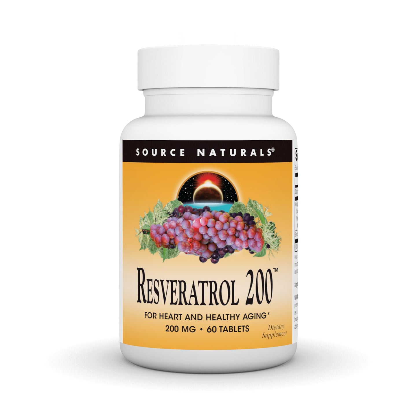 Source Naturals Resveratrol 200 mg for Heart and Healthy Aging Tablet, 60 Tablets