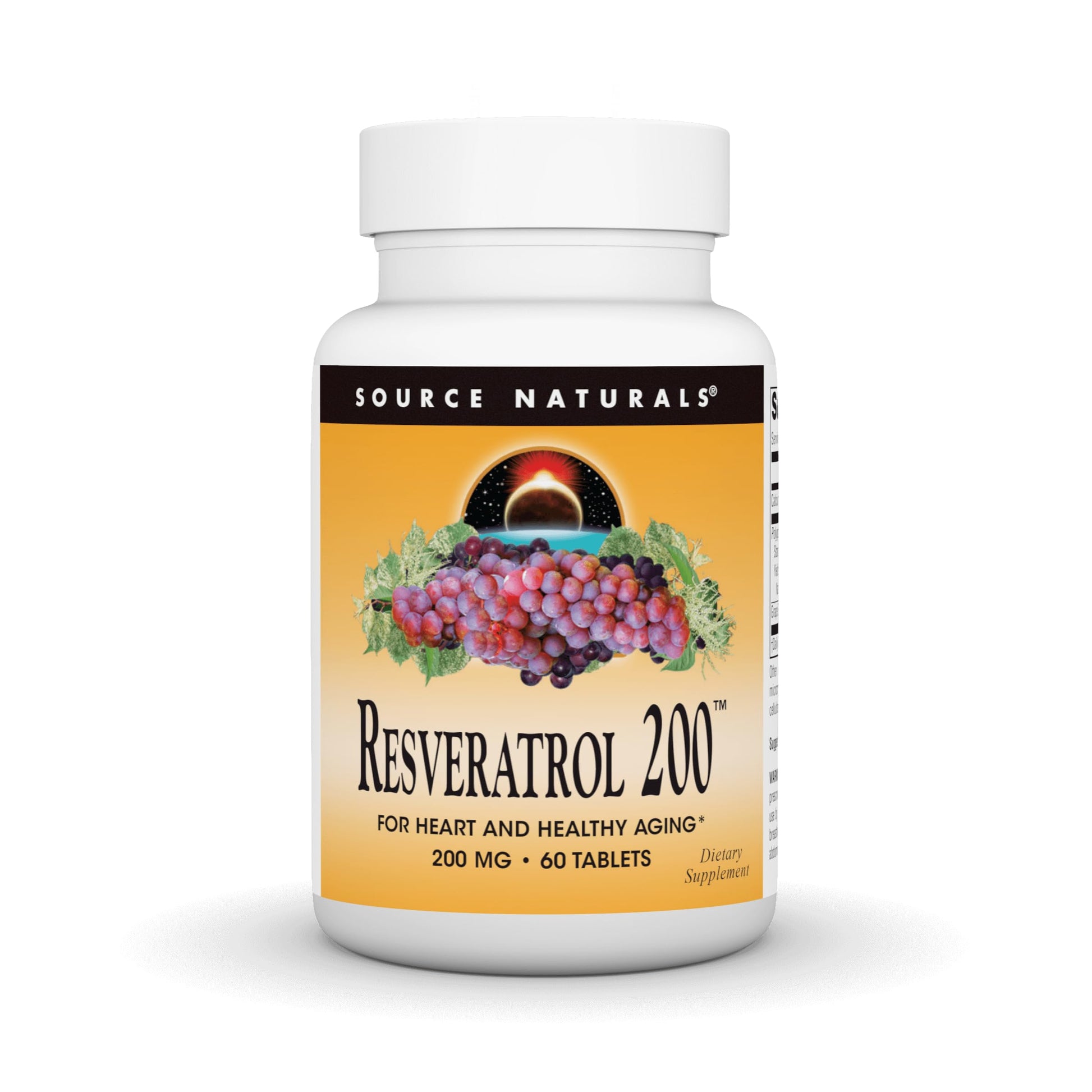 Source Naturals Resveratrol 200 mg for Heart and Healthy Aging Tablet, 60 Tablets