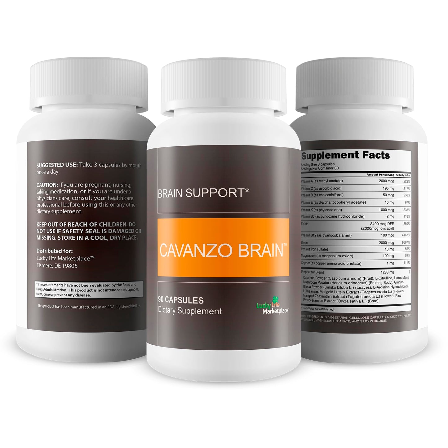 Generic Cavanzo Brain Support Capsule 1 Count