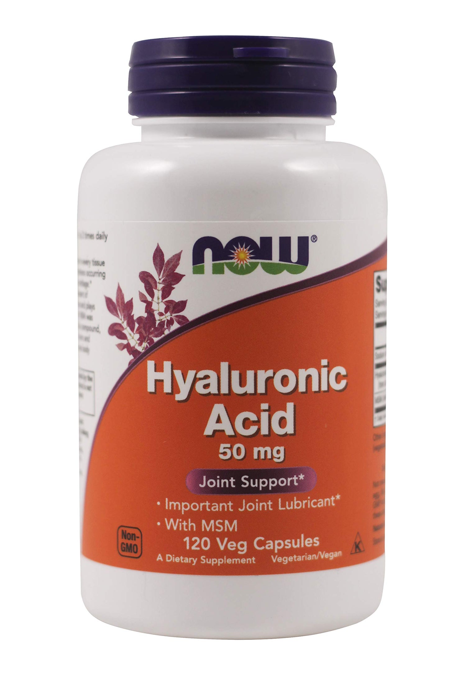 NOW Foods Hyaluronic Acid 50mg Veg Capsules, 120 Count