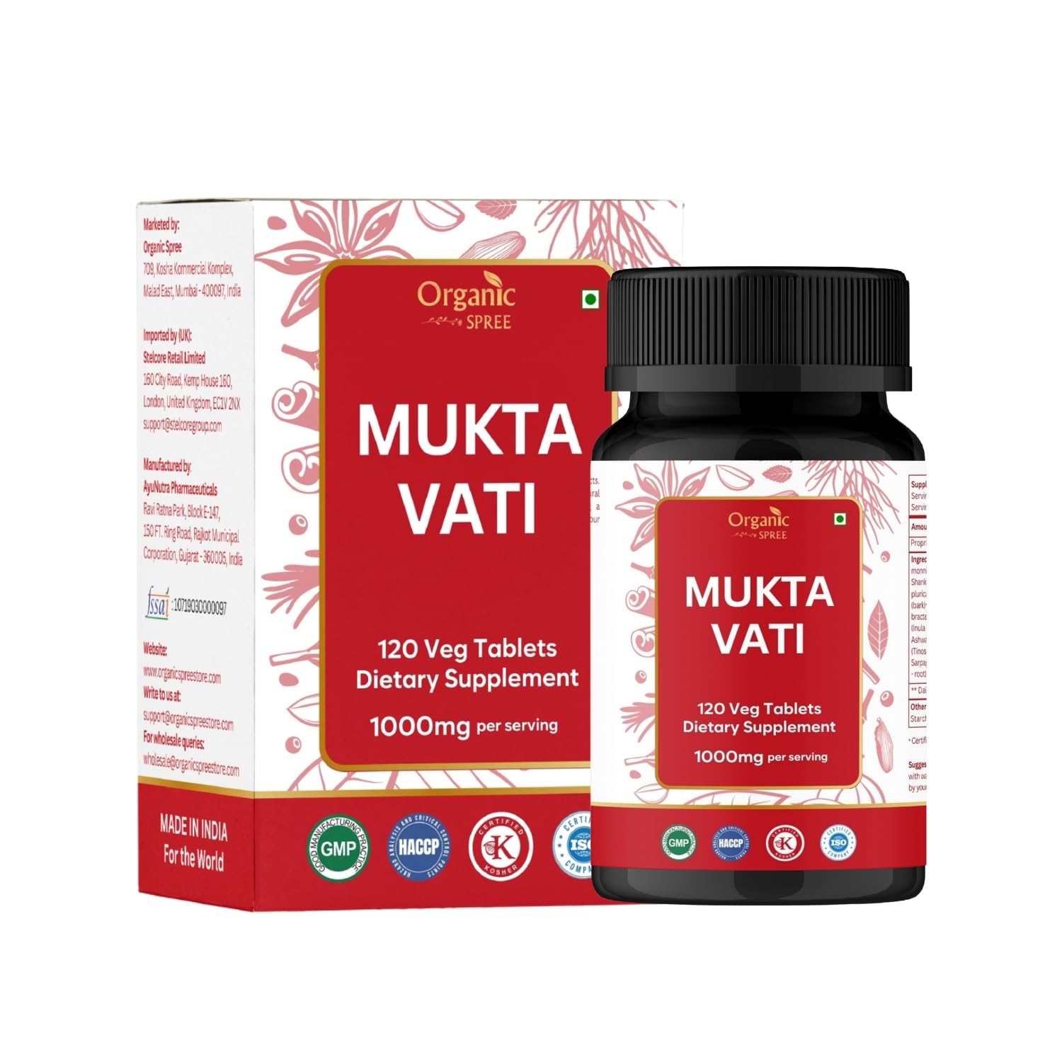 ORGANIC SPREE Mukta Vati 120 Tablets