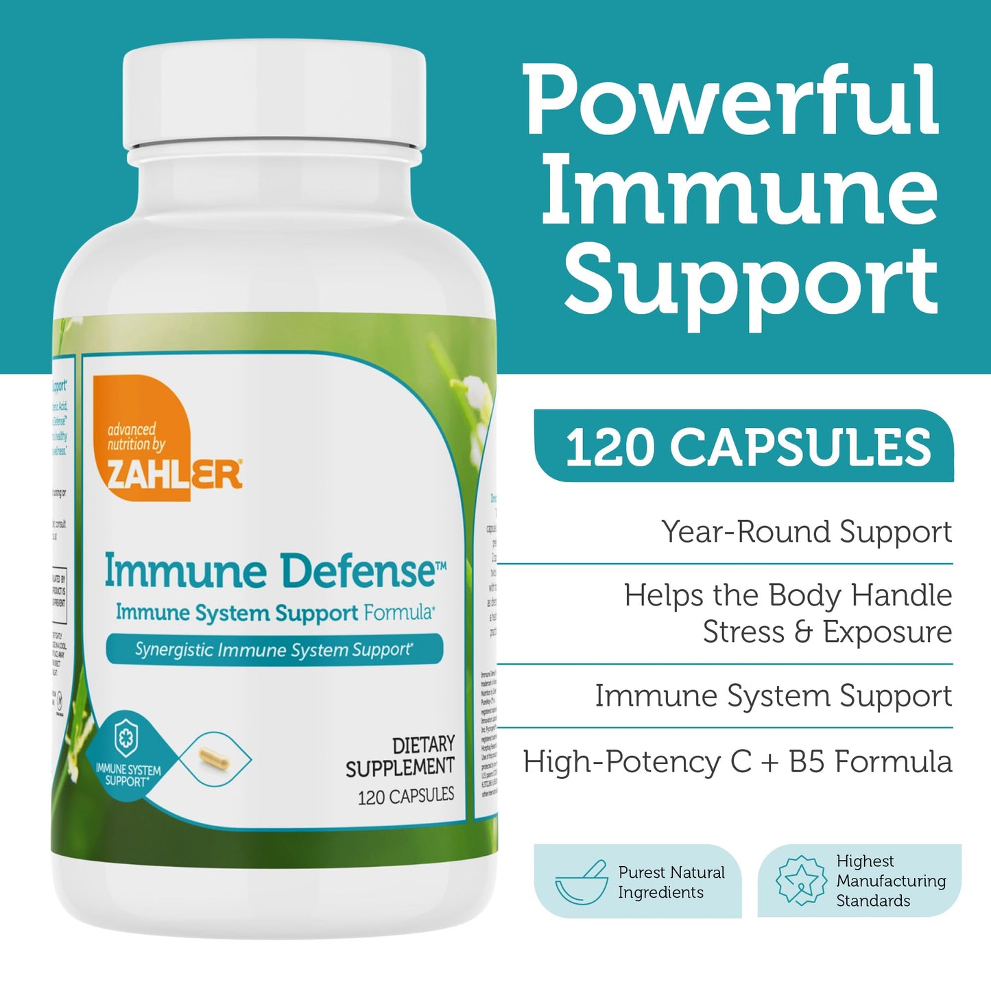 Zahler Immune Defense Immune System Support 120 Capsules