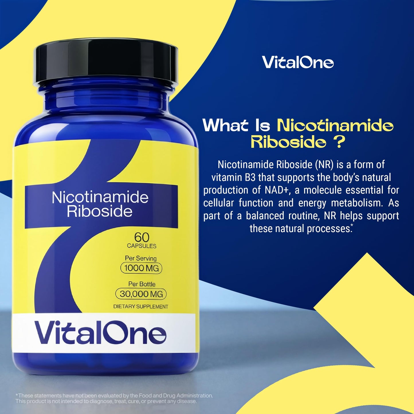 VitalOne Nicotinamide Riboside NR 1000 mg Daily Capsule, 60 Capsules