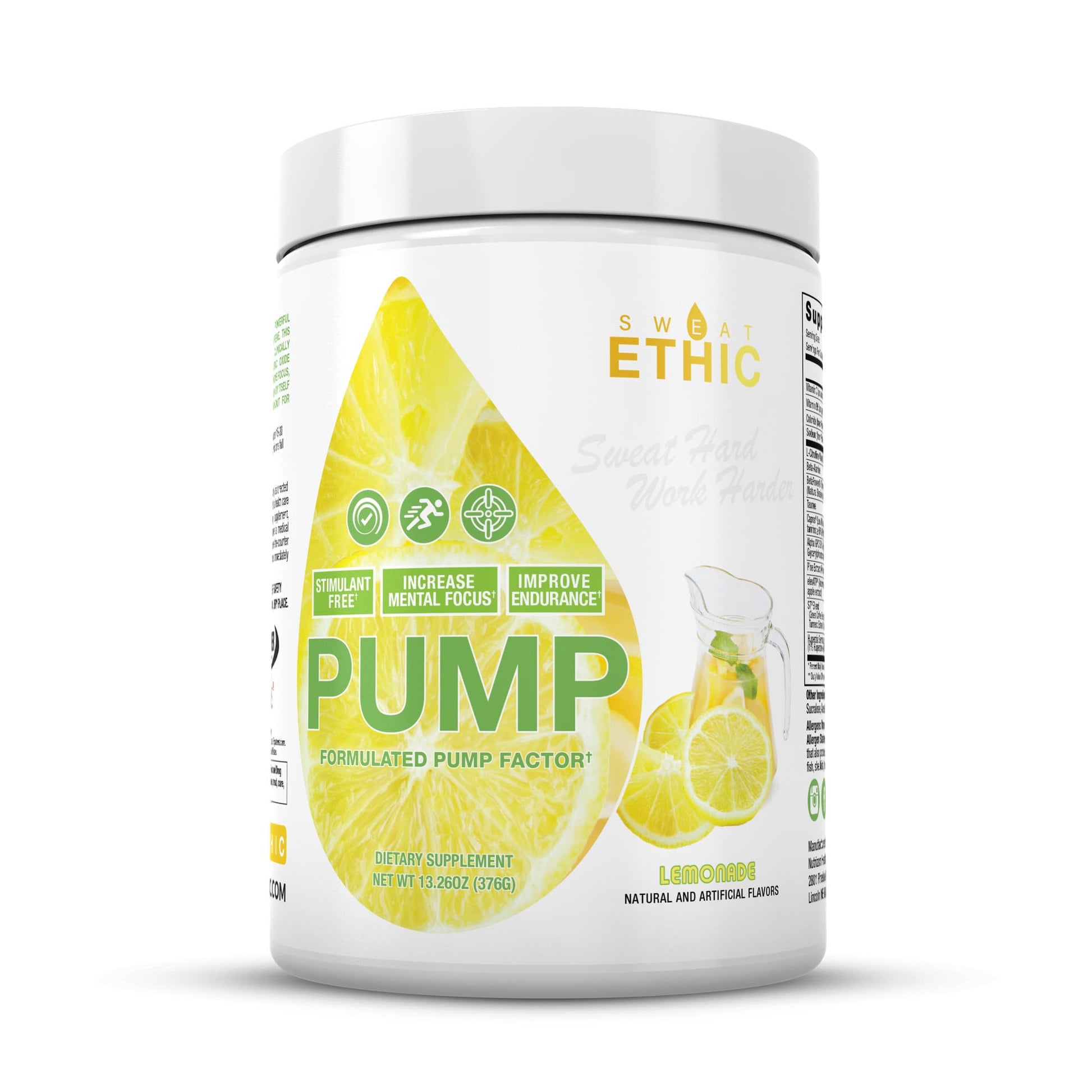 Sweat Ethic Pump Pre Workout Powder, 12