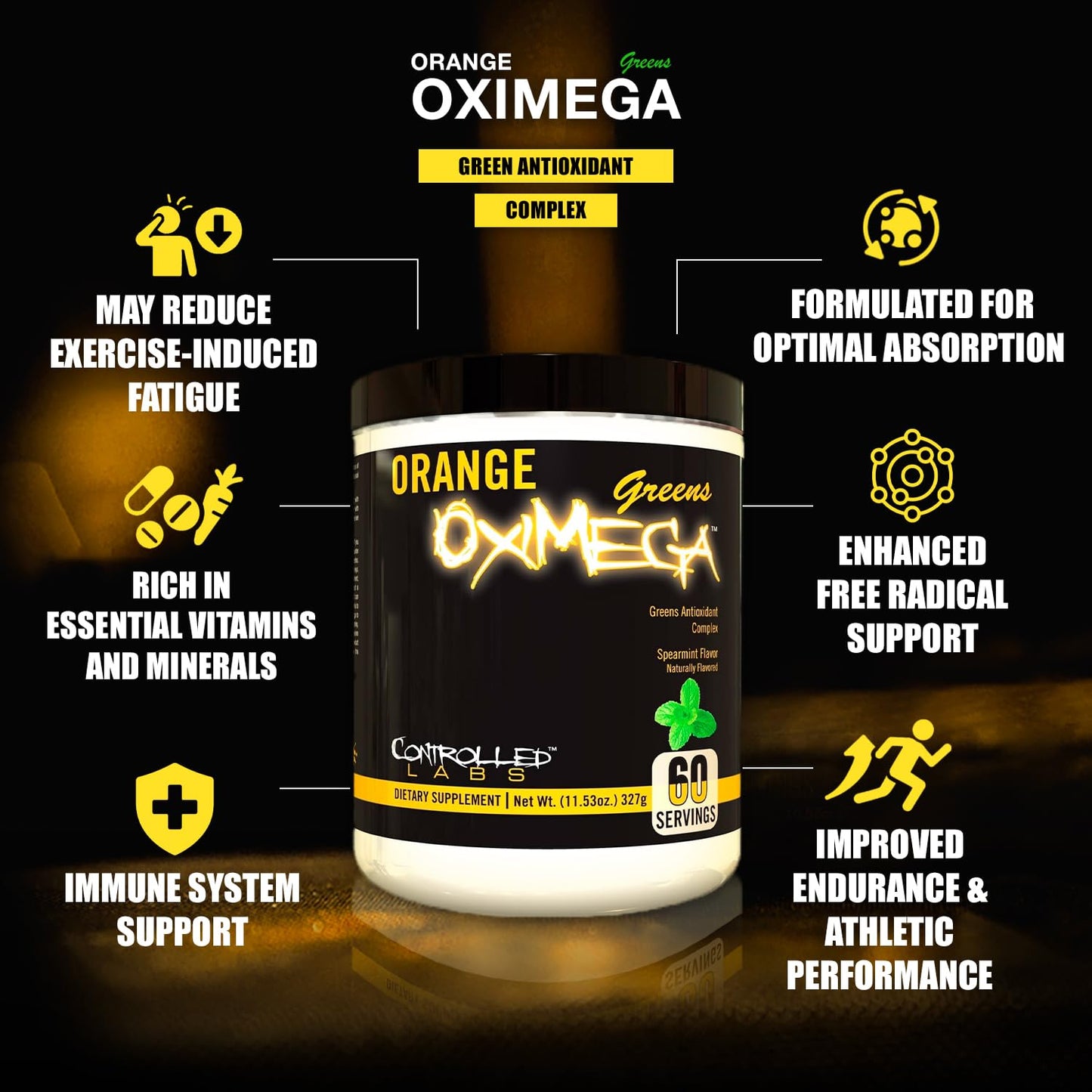 Controlled Labs Orange OxiMega Greens Spearmint Powder 11.5 oz