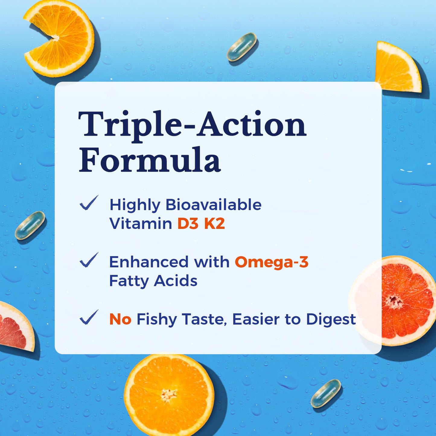 Vitalitown Vitamin D3 K2 with Fish Oil Omega-3 Softgels 120 Softgels