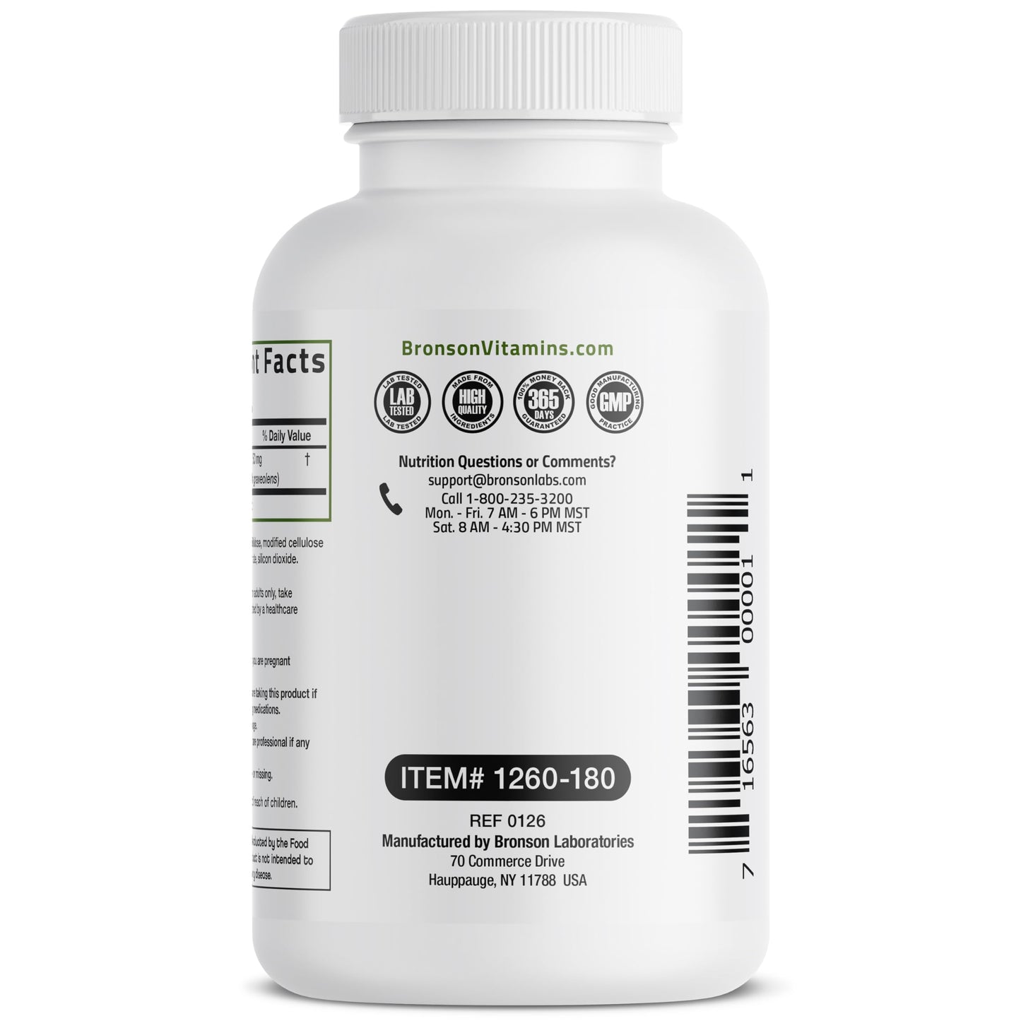 Bronson Apigenin 50mg Apium Graveolens Once Daily Formula 180 Capsules