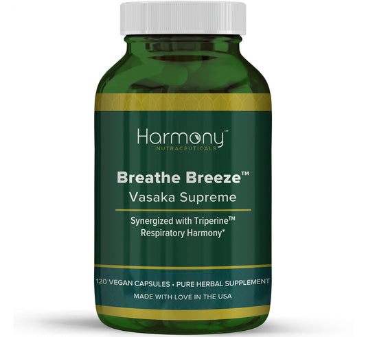 Harmony Nutraceuticals Vasaka Synergized with Triperine Ayurvedic Herbal Respiratory Care Capsules, 120 Count