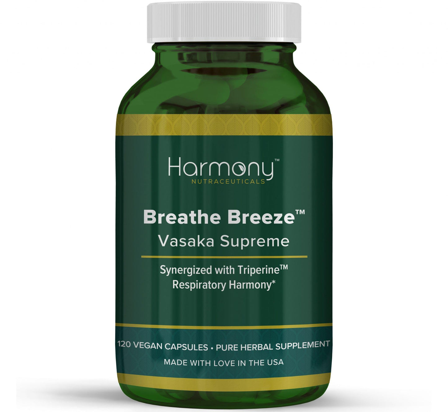Harmony Nutraceuticals Vasaka Synergized with Triperine Ayurvedic Herbal Respiratory Care Capsules 120