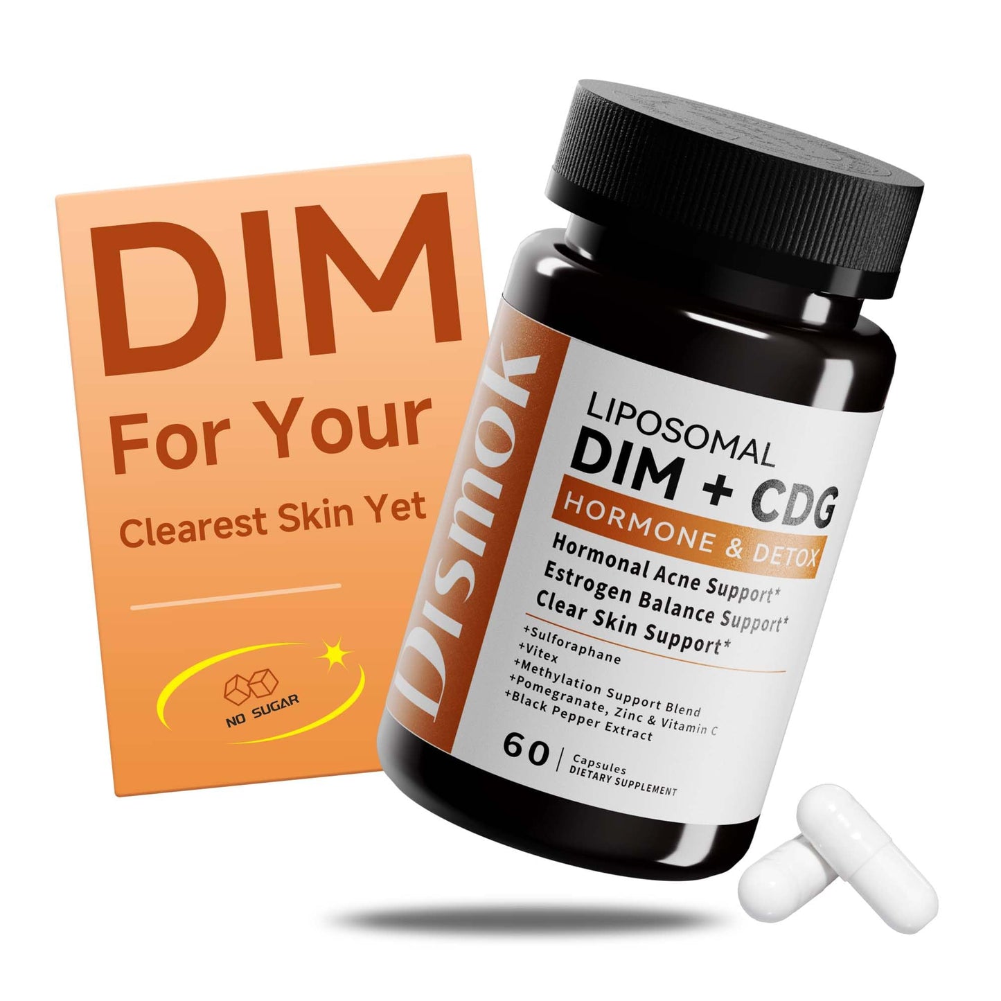 Dismok DIM Supplement 400 mg Liposomal Multi-Action Complex for Estrogen Balance Capsule, 60 Count