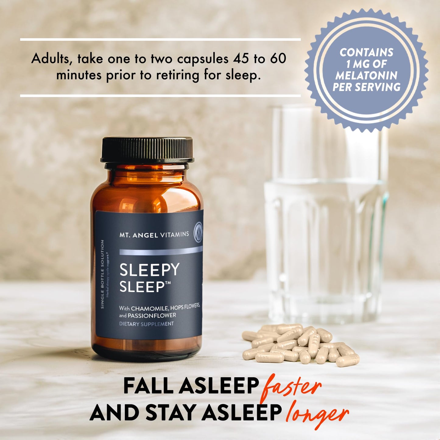 Mt. Angel Vitamins Sleepy Sleep Capsule 60 Capsules