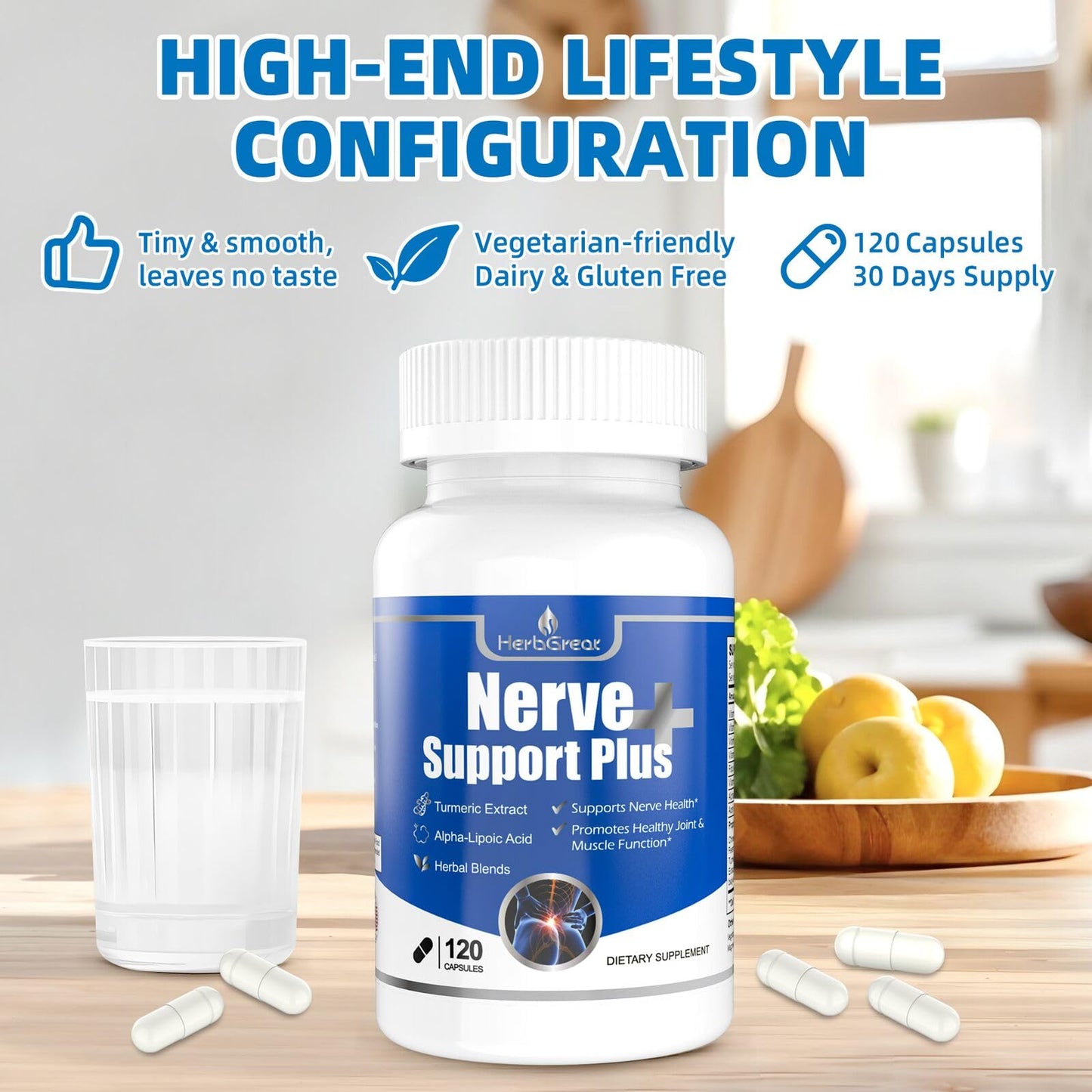 HerbGreat Nerve Support Plus Capsule, 120 Capsules