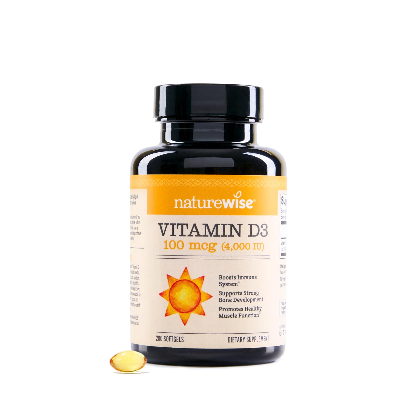 NatureWise Vitamin D3 4000IU Supplement 200 Softgels