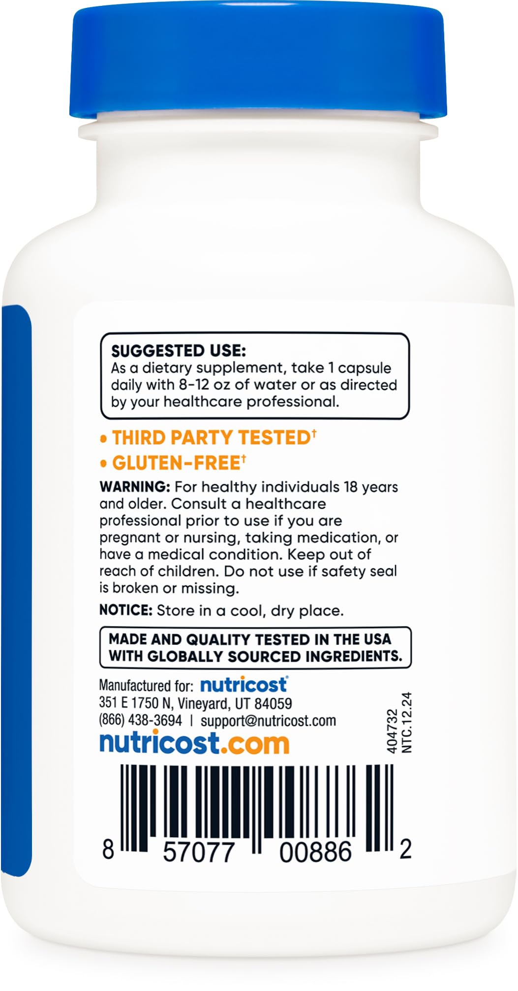 Nutricost Vitamin B2 (Riboflavin) 100mg, 240 Capsules