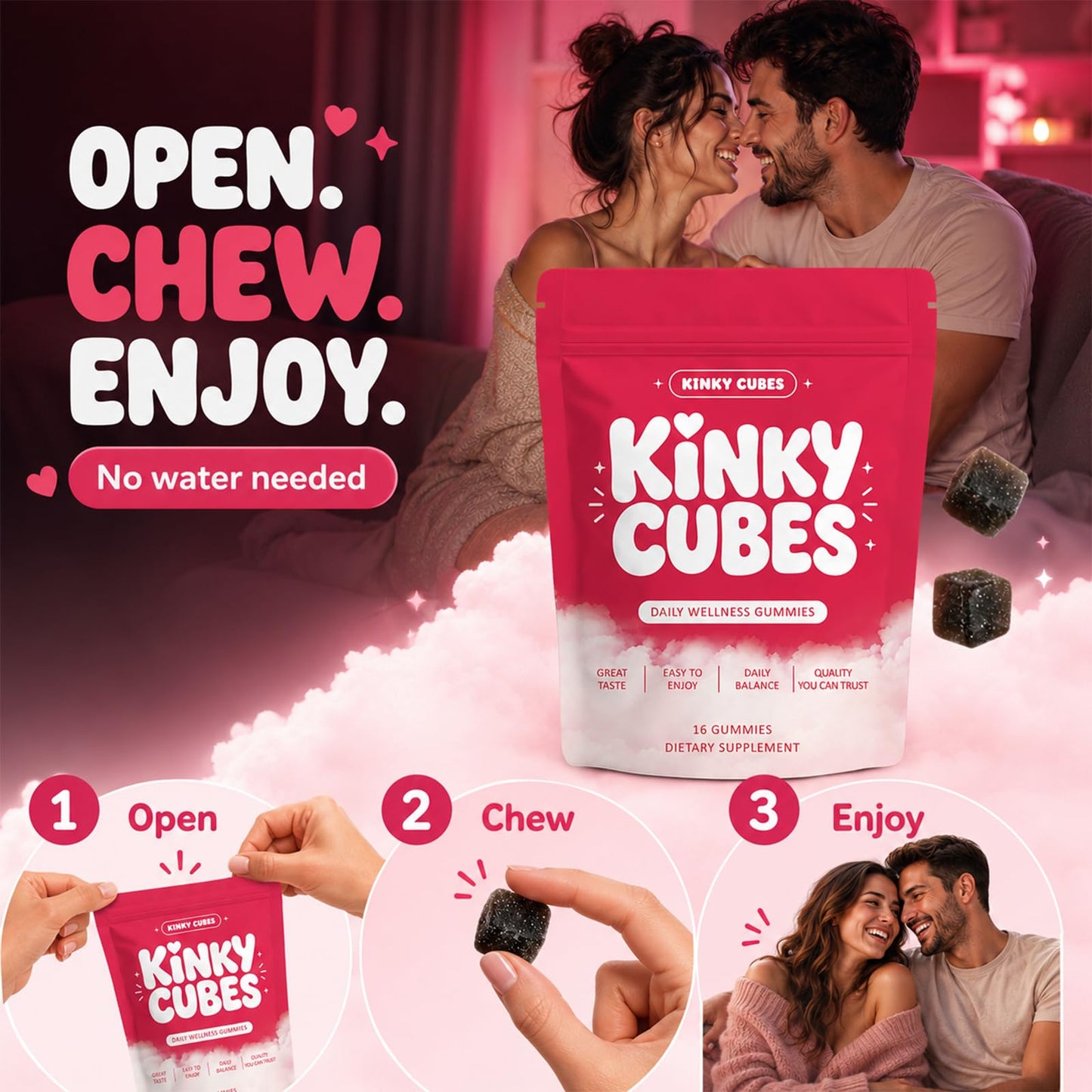 KINKY CUBES Gummies Powder 1 Pack