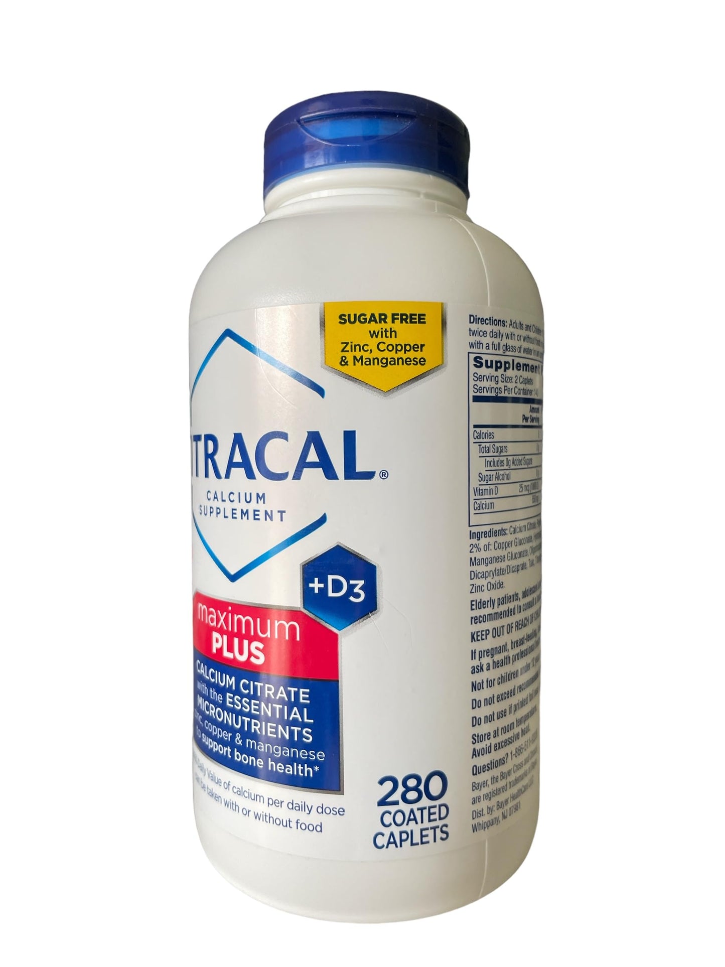 CITRACAL Calcium Citrate Caplets Maximum Plus with D3, 280 Count