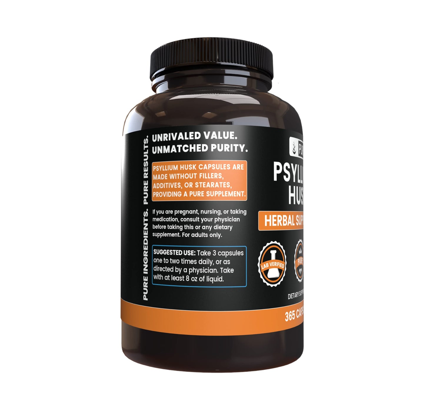 Pure Original Ingredients Psyllium Husk Capsules 365