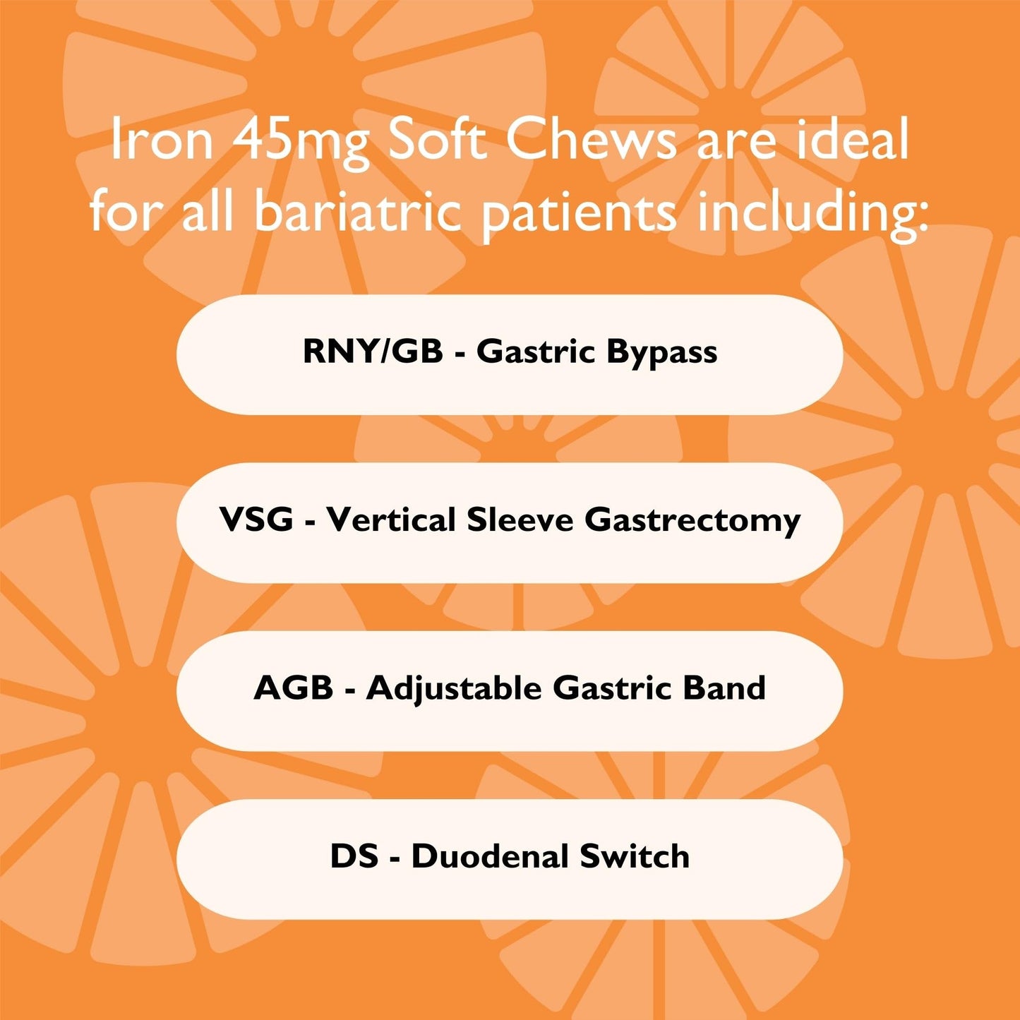 Celebrate Bariatric Supplements Iron Supplement with Vitamin C Soft Chews 90 Count