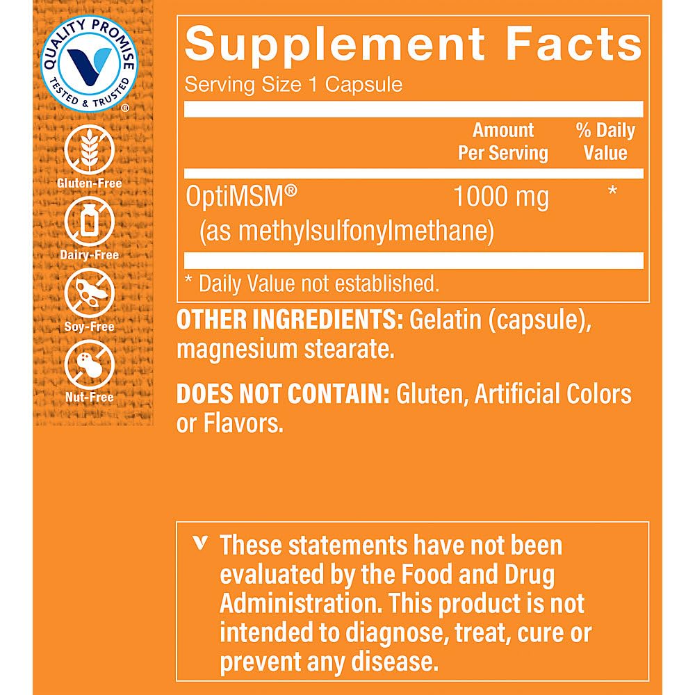 The Vitamin Shoppe MSM 1,000 240 Capsules