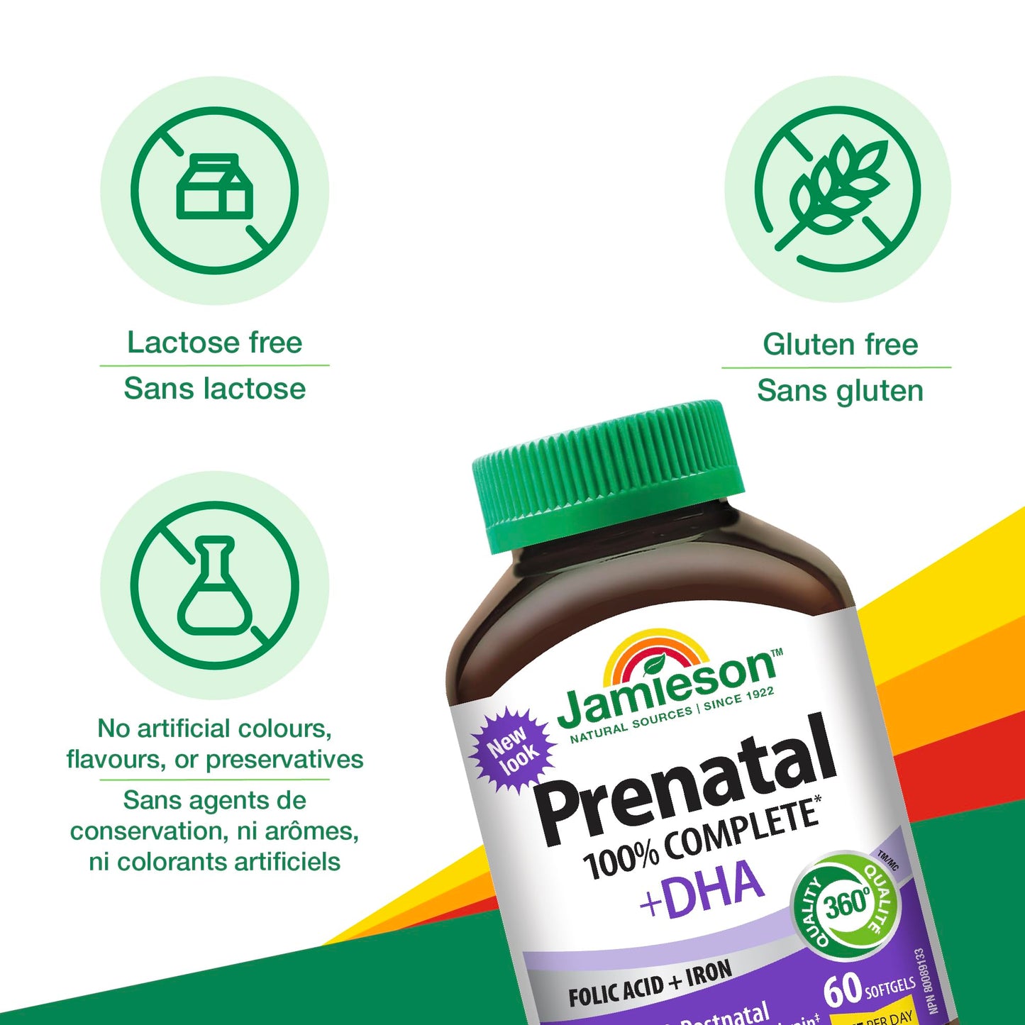 Jamieson Laboratories PRENATAL Complete Multivitamin with DHA Supplement Softgels 60