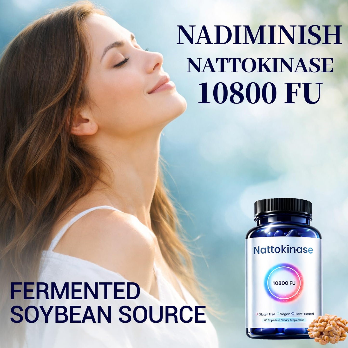 NADiminish Nattokinase 10800 FU Capsules, 60 Count