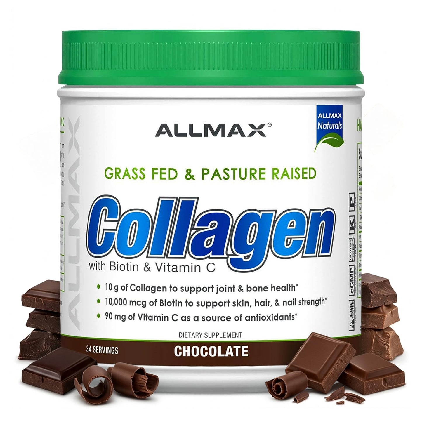 ALLMAX Collagen Peptides Powder Chocolate, 6.67 oz, 30 Servings