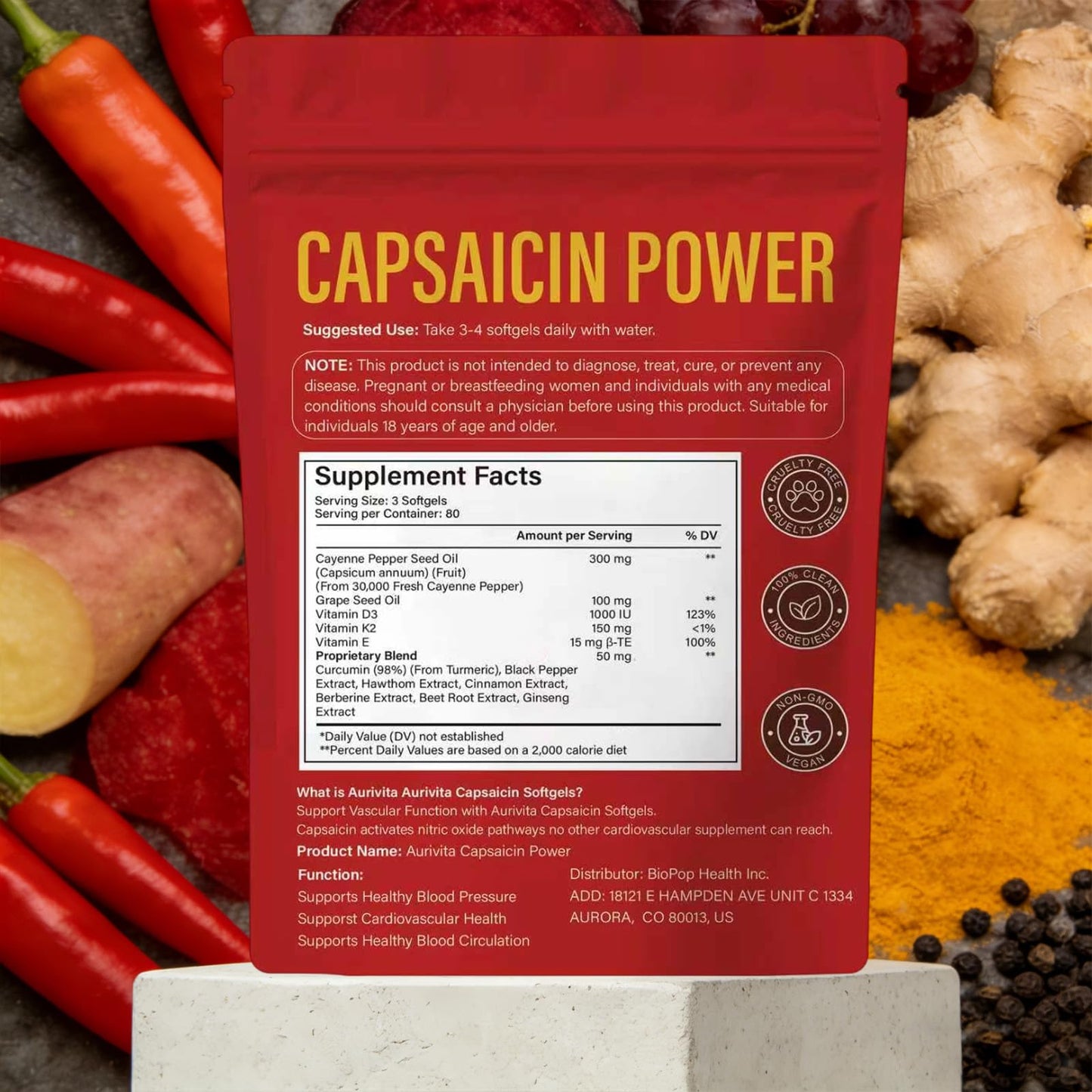 Aurivita Capsaicin Capsule, 1 Count