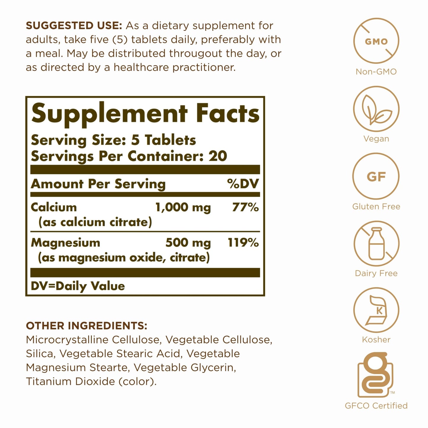Solgar Calcium Magnesium Citrate Tablets 200