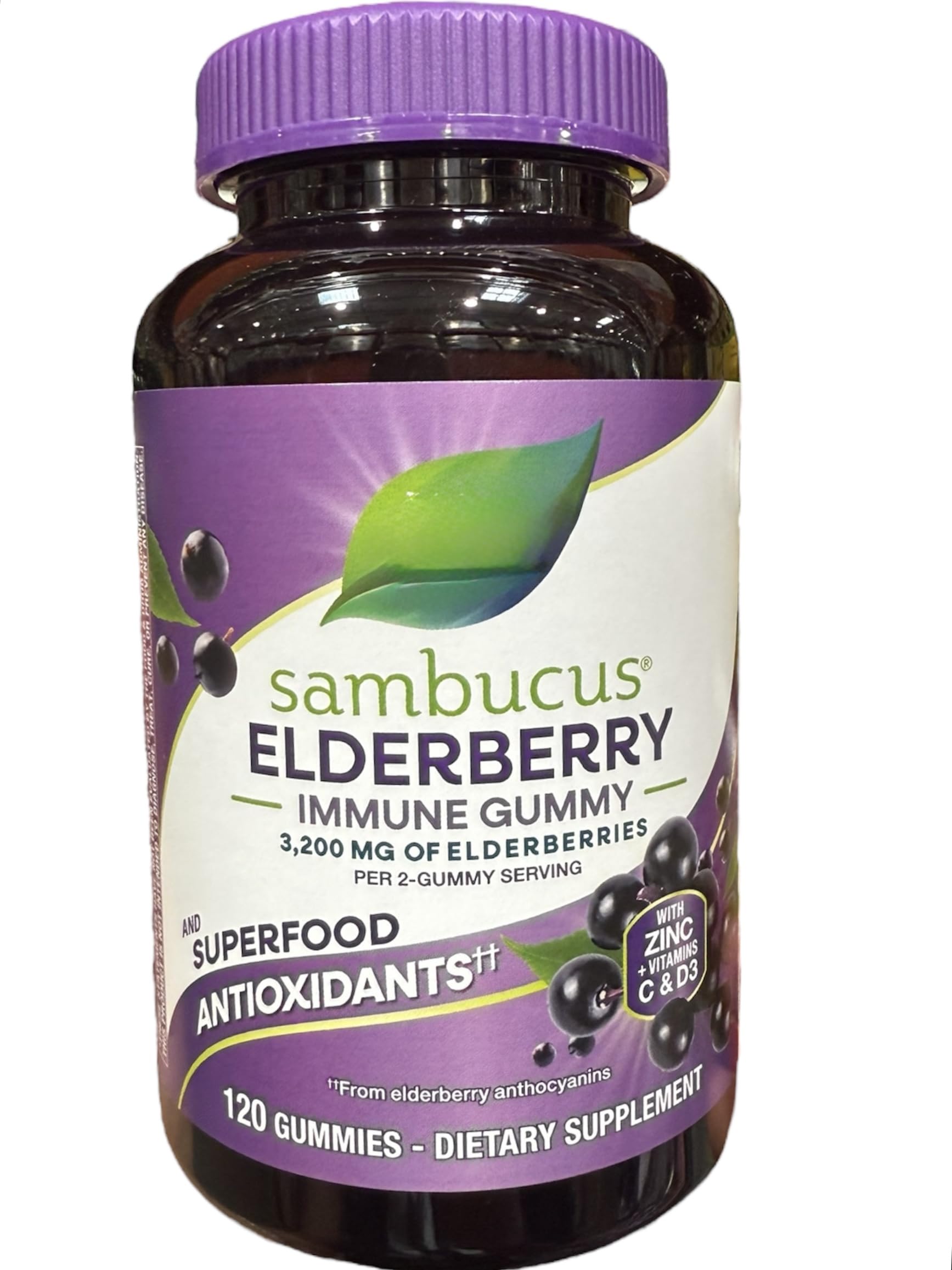 Generic Sambucus Elderberry Immune Support Capsules, 120 Count