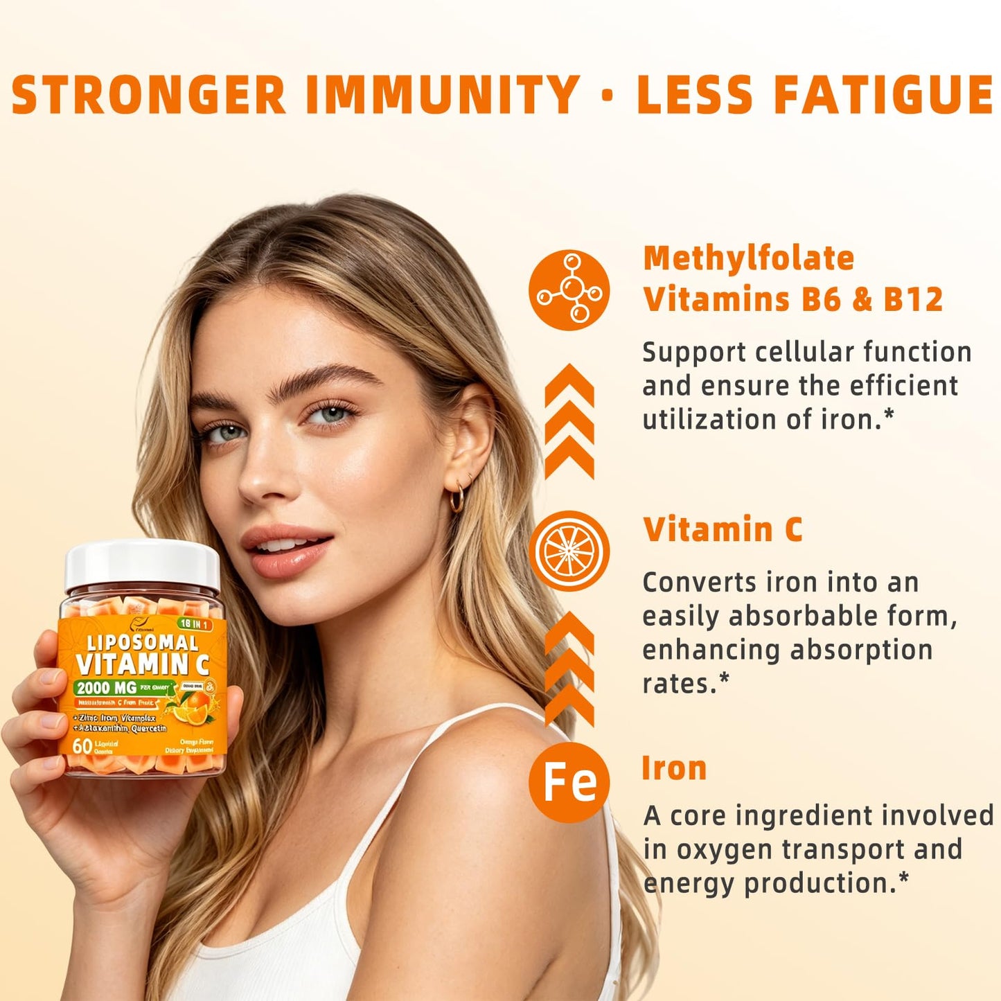 Fleamart Liposomal 2000mg Vitamin C Gummies, 60 Count