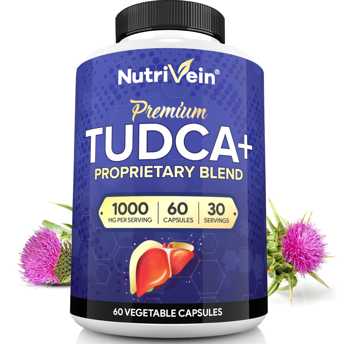 Nutrivein TUDCA+ Liver Support Supplement 1000mg Capsule, 60 Count