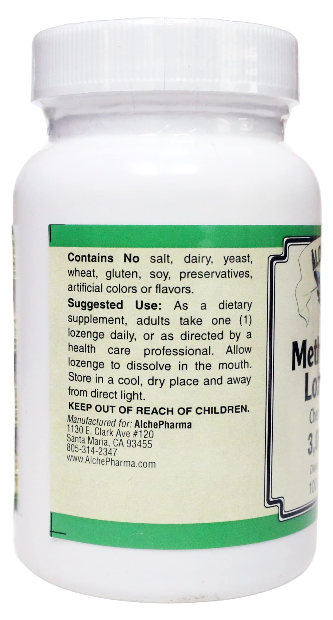 AlchePharma Methyl B-12 3,000mcg Tablet, 100 Count