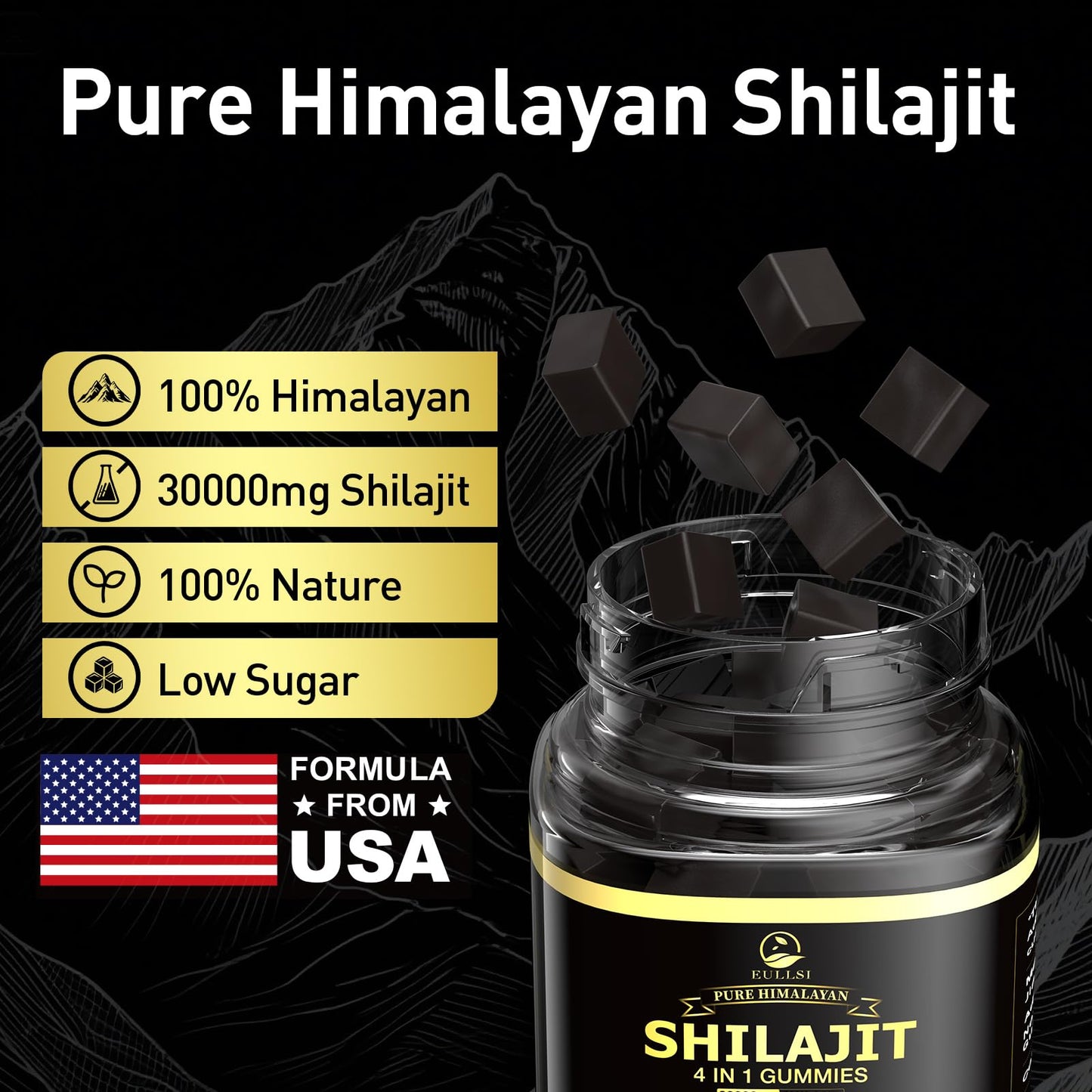 Eullsi Shilajit Gummies with Organic Ashwagandha, 120 Count