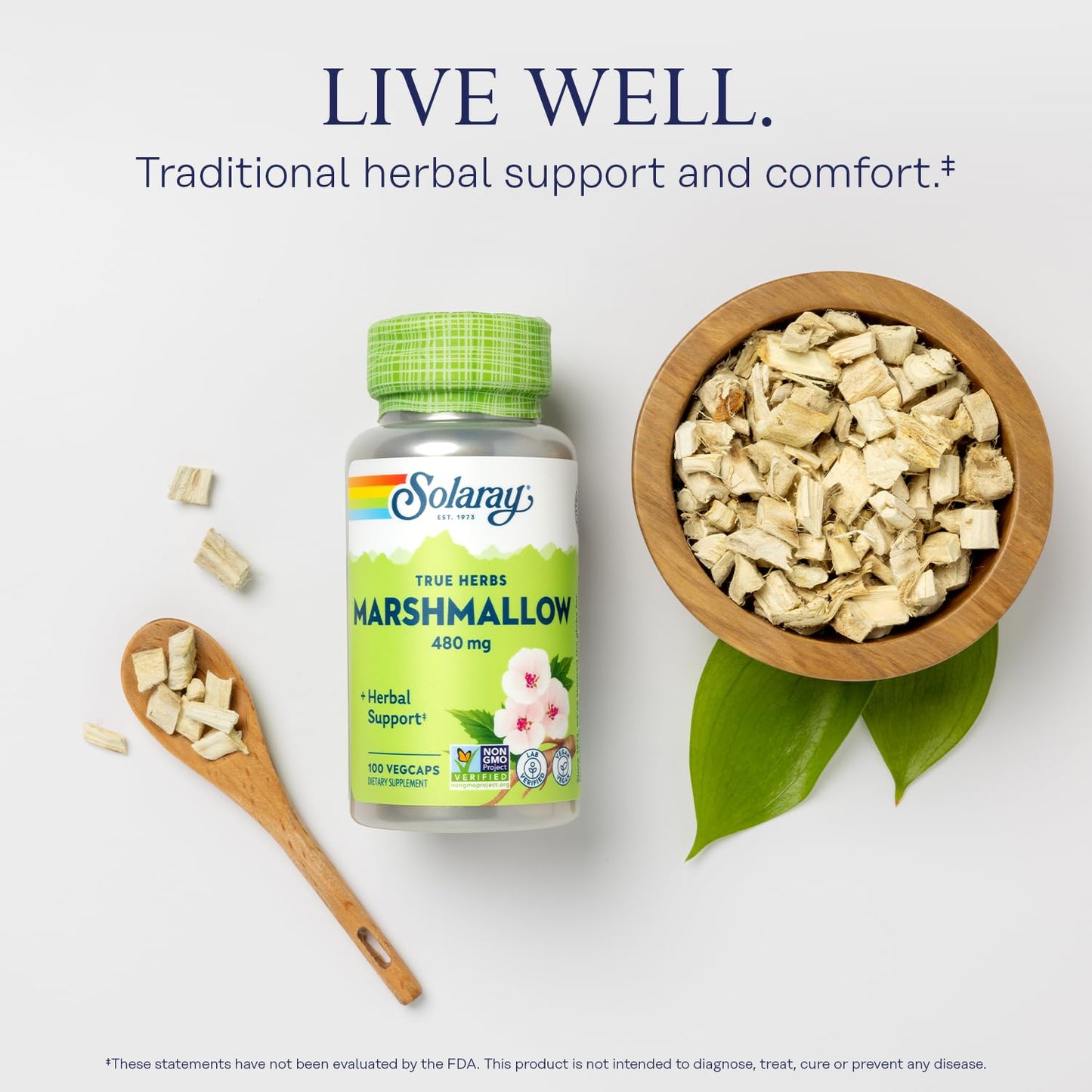 SOLARAY Marshmallow Root Capsules 480 mg, 100 VegCaps