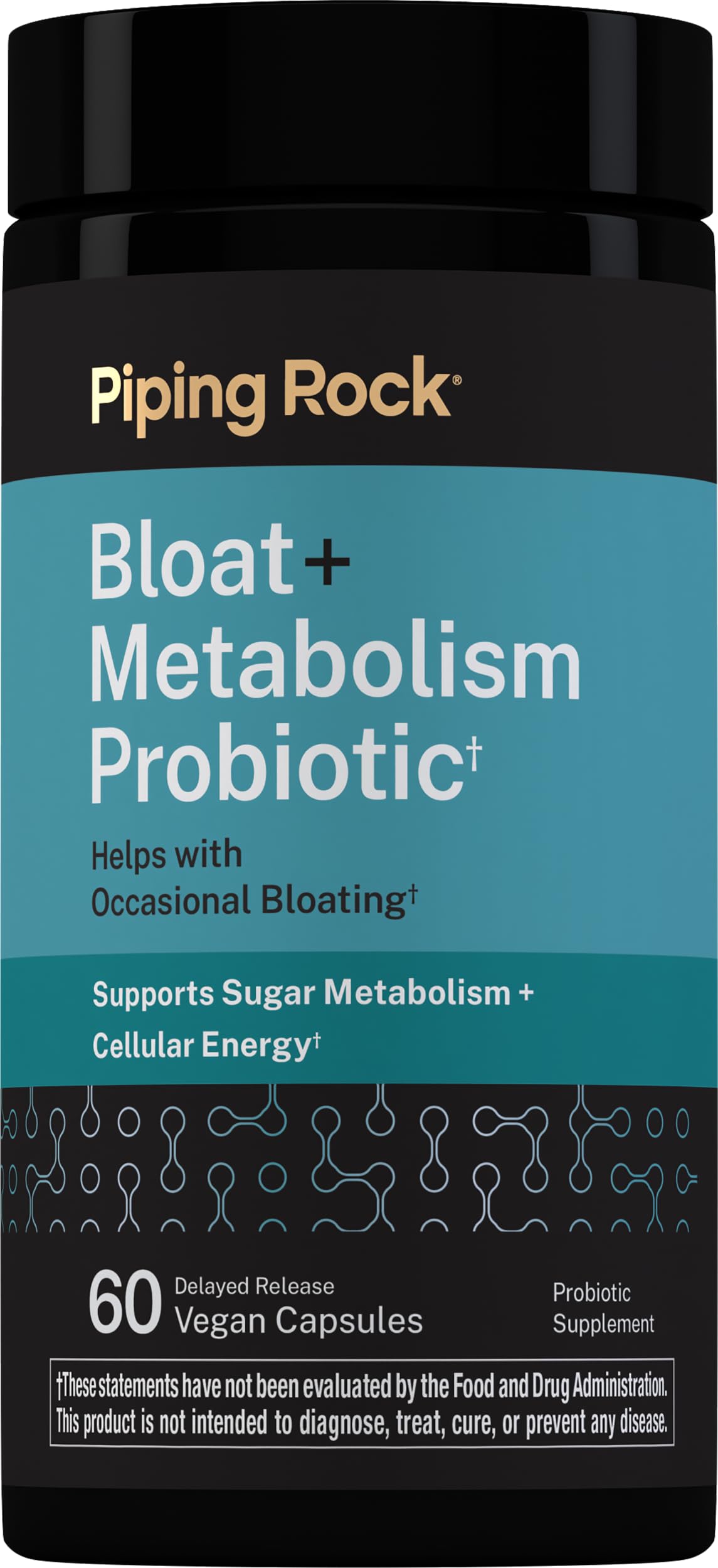 Piping Rock Bloat and Metabolism Probiotic Capsules 60 Count