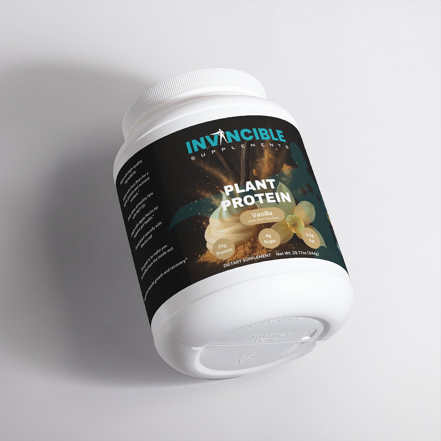 Invincible Supplements Plant Protein Vanilla Protein Powder, 29.6 Servings