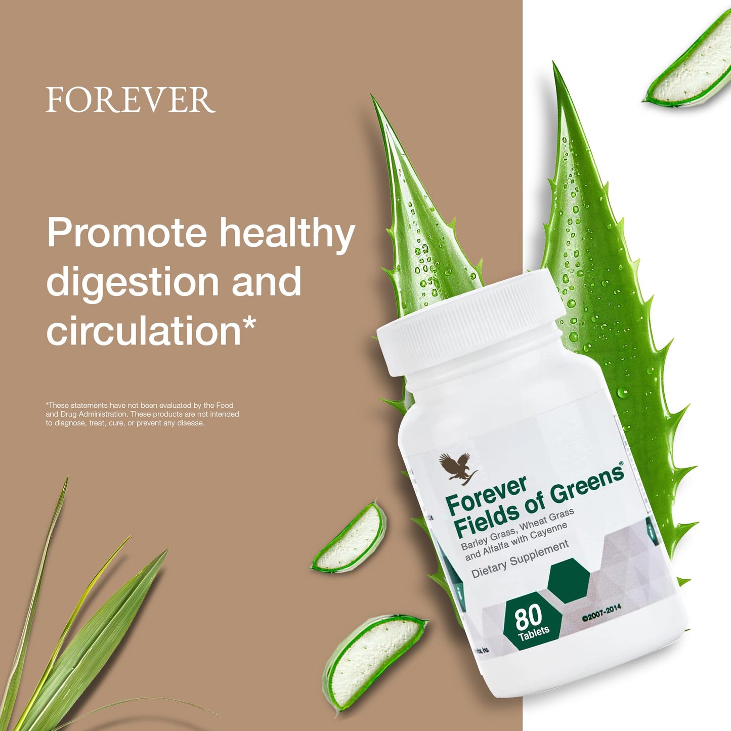 Forever Living Products Fields of Greens Tablets, 80 Count