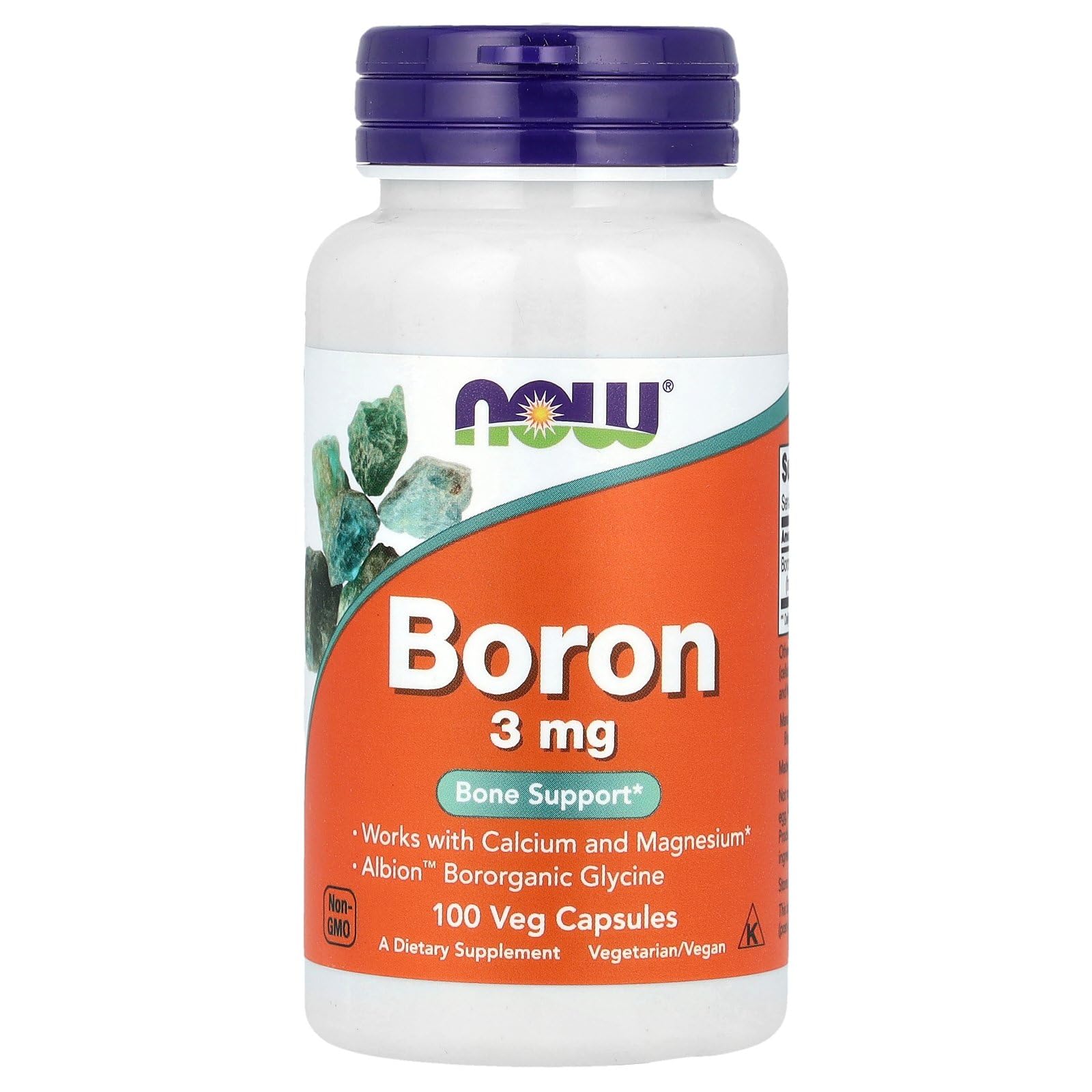 NOW Foods Boron 3mg Capsules, 100 Count