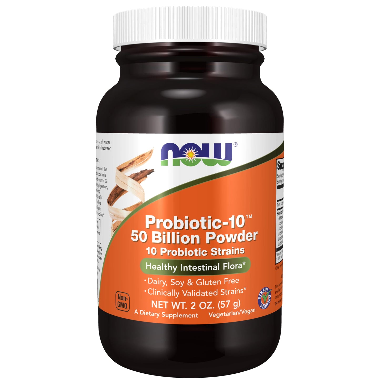 NOW Foods Probiotic-10 Powder, 50 Billion, with 10 Probiotic Strains, Strain Verified, 2-Ounce