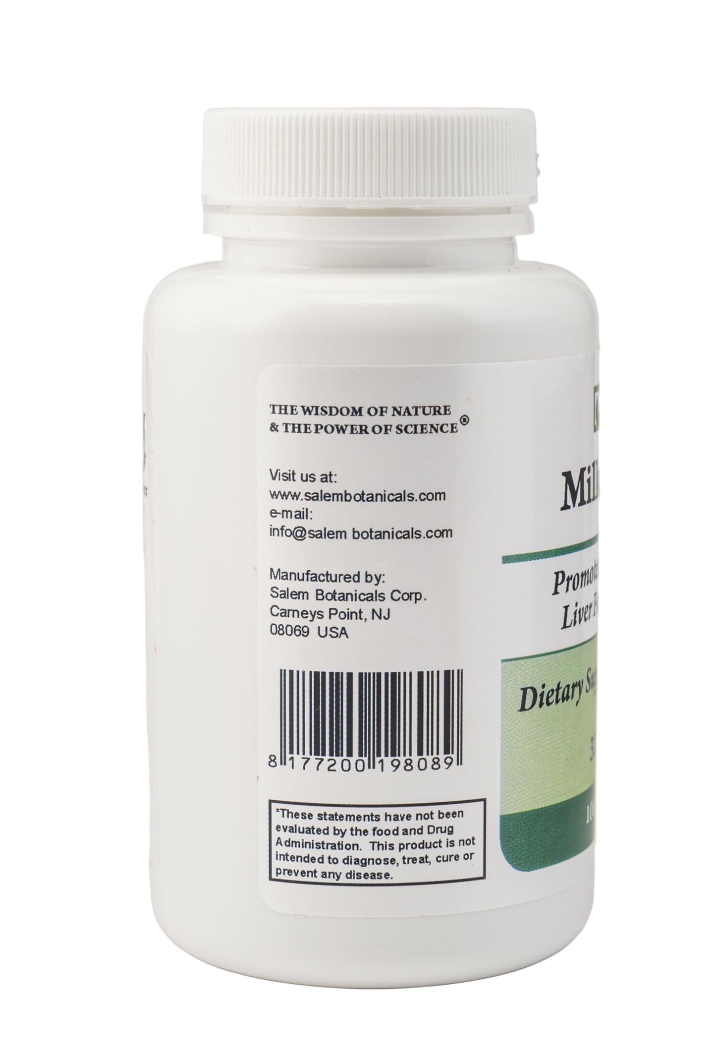 Salem Botanicals Milk Thistle Capsules, 100 Capsules