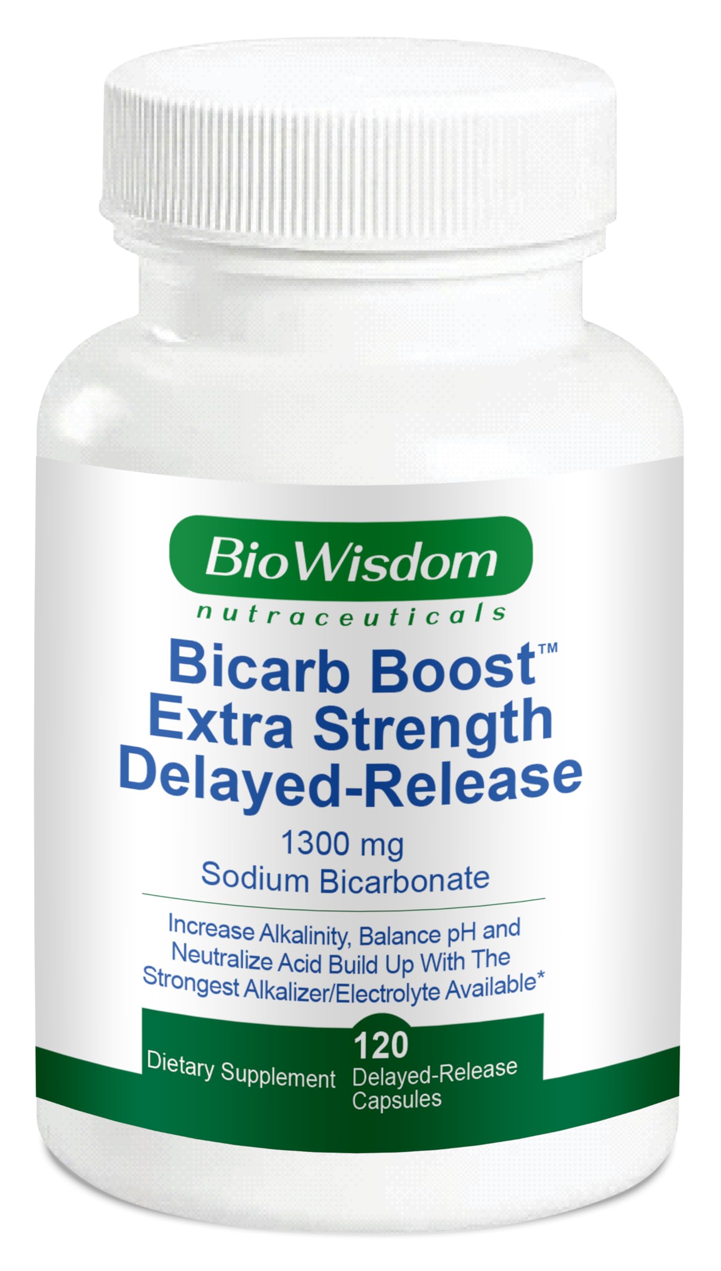 BioWisdom Nutraceuticals Sodium Bicarbonate 1300mg Capsules, 120 Count