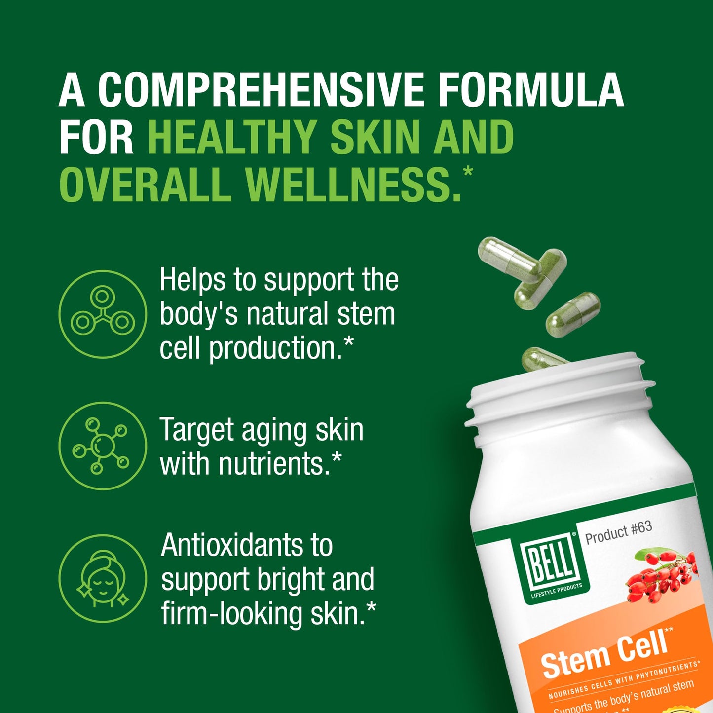 Bell Stem Cell Supplements Capsules, 60 Count