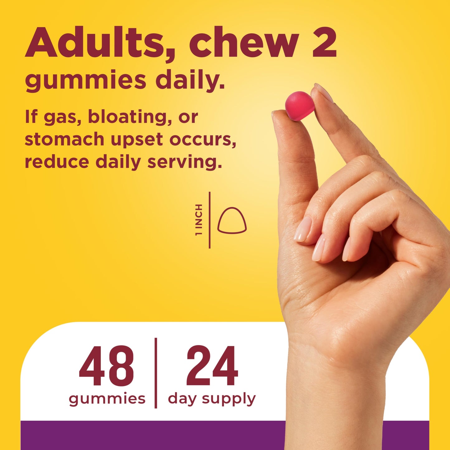 Nature Made Triple-Action Biotics, Gut and Immune Health Support, Digestive Probiotics for Women and Men, Prebiotic Fiber Gummies 48 Gummies