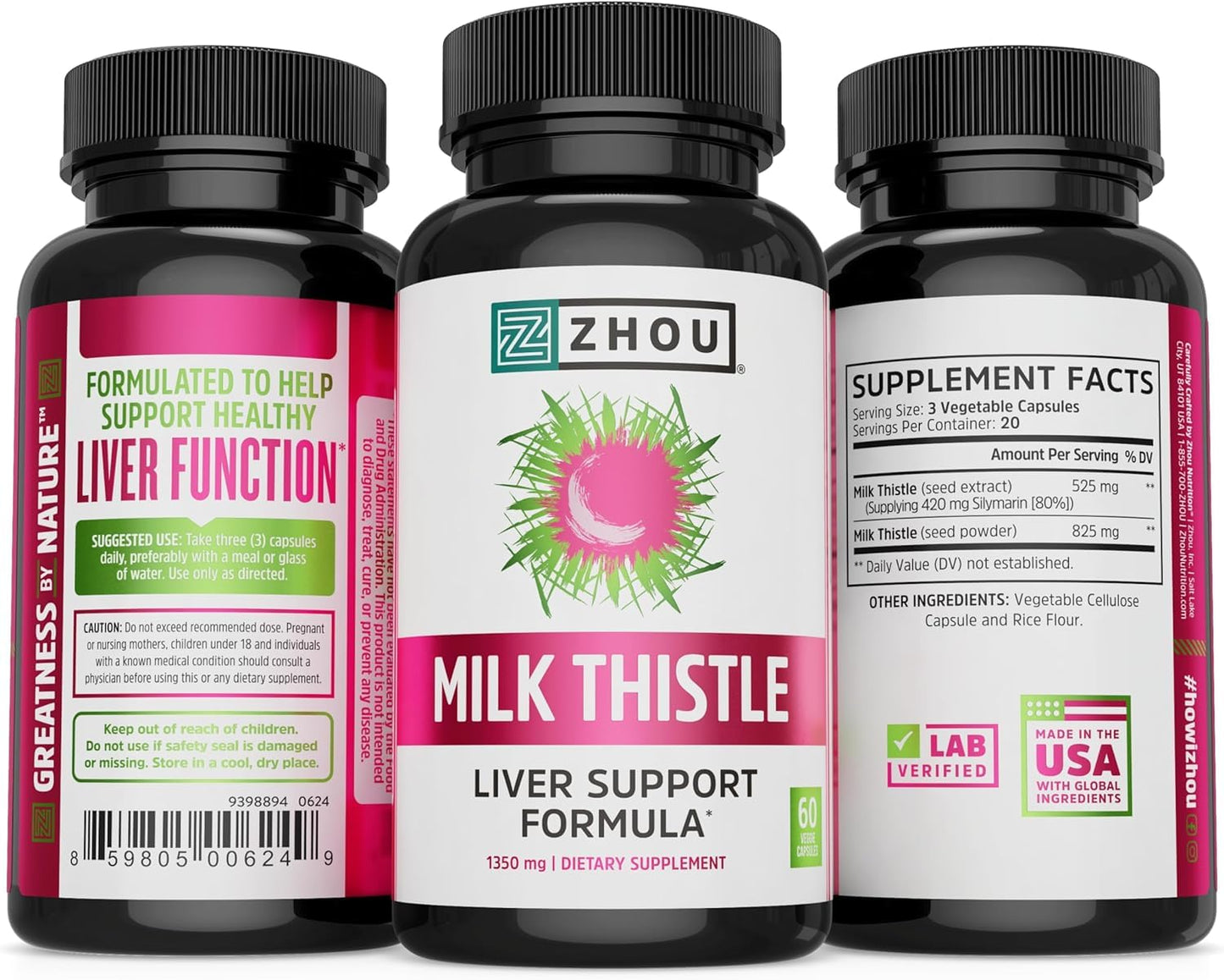 Zhou Milk Thistle 60 Capsules