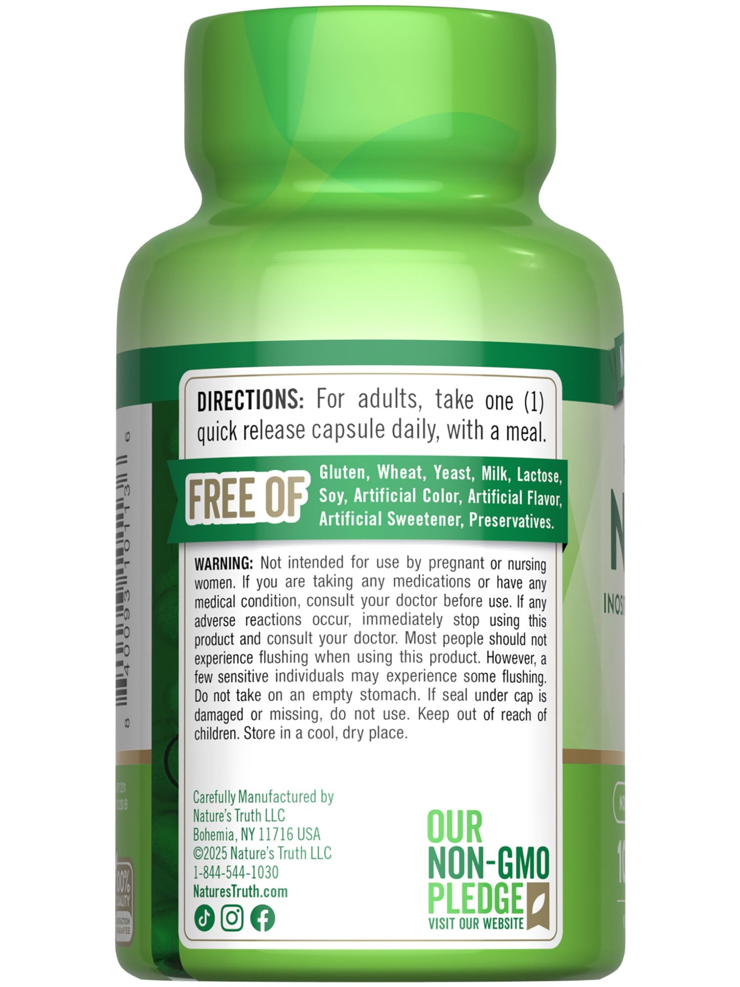 Nature's Truth Flush Free Niacin 500mg Capsule, 100 Capsules